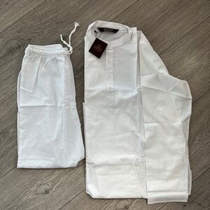 White Men's Kurta Pyjama Set NWT